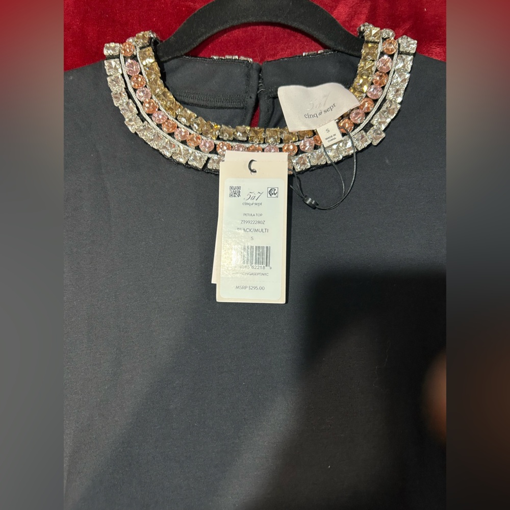 Cinq a Sept Black Embellished Tank Top - Picture 10 of 11
